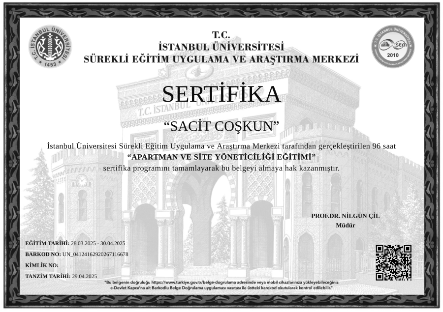 Certificates